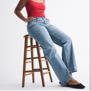 Abercrombie & Fitch Light Blue Curve Love Low Rise Jeans